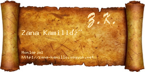 Zana Kamilló névjegykártya